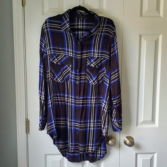 SANCTUARY Main Street Plaid Boyfriend Tunic Shirt In Nightout Plaid - Picture 11 of 11